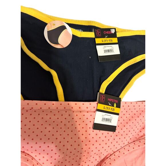 3 NWT NoBo Multi-Color Hipster Panties‎ Lot Size Large (11-13) Lace/Cotton - Picture 3 of 8